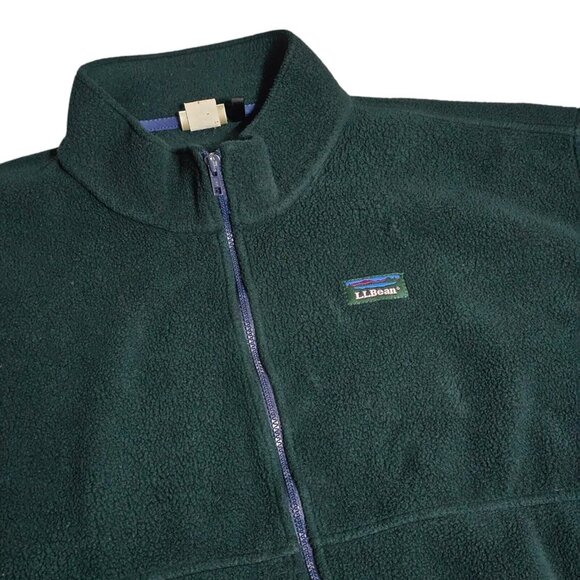 Vintage LL Bean Fleece Jacket Mens XXL Tall Forest Green Full Zip 2XLT FY31 - Picture 2 of 9